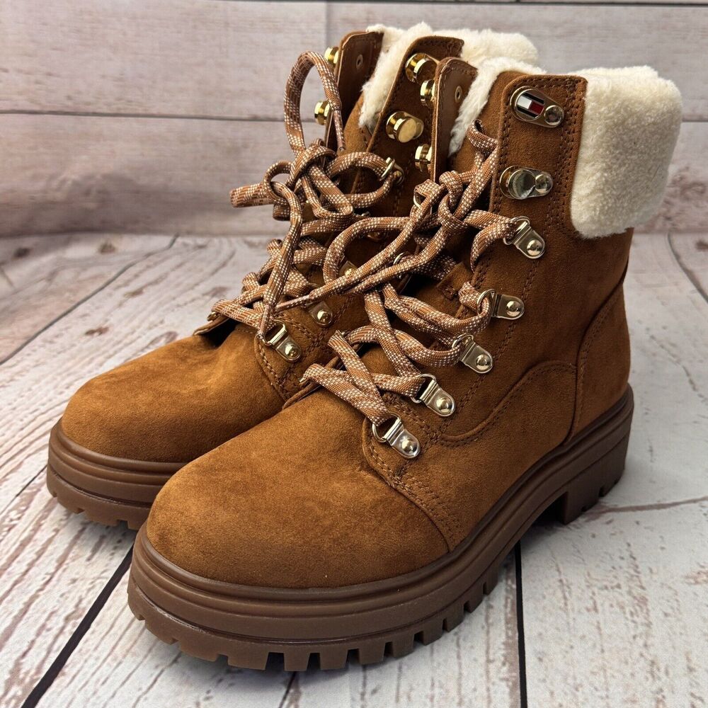 Tommy Hilfiger Rainah Snow Boots Women's Size 6 Ankle Duck Boot Faux Shearling